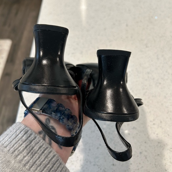 Villager Black Slingback Heels with Block Heel - Picture 4 of 5